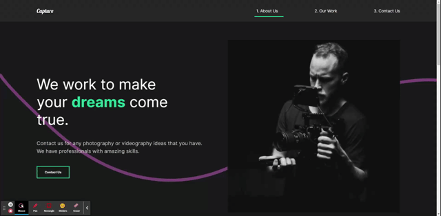 GIF File of Film Portfolio Website