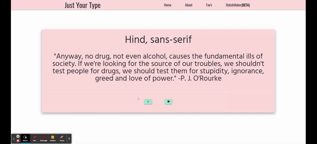 GIF File of Just Your Type Website